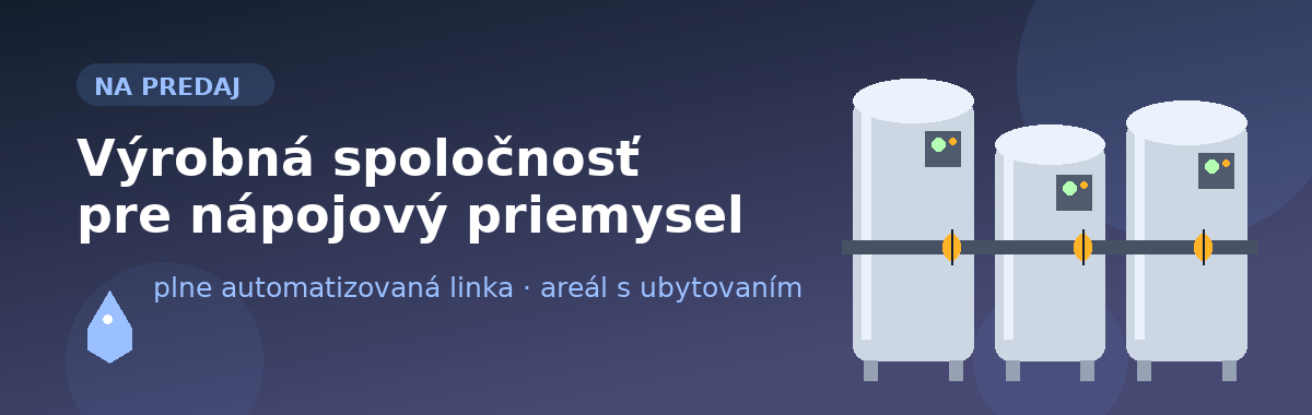 Výrobná spoločnosť pre nápojový priemysel – na predaj