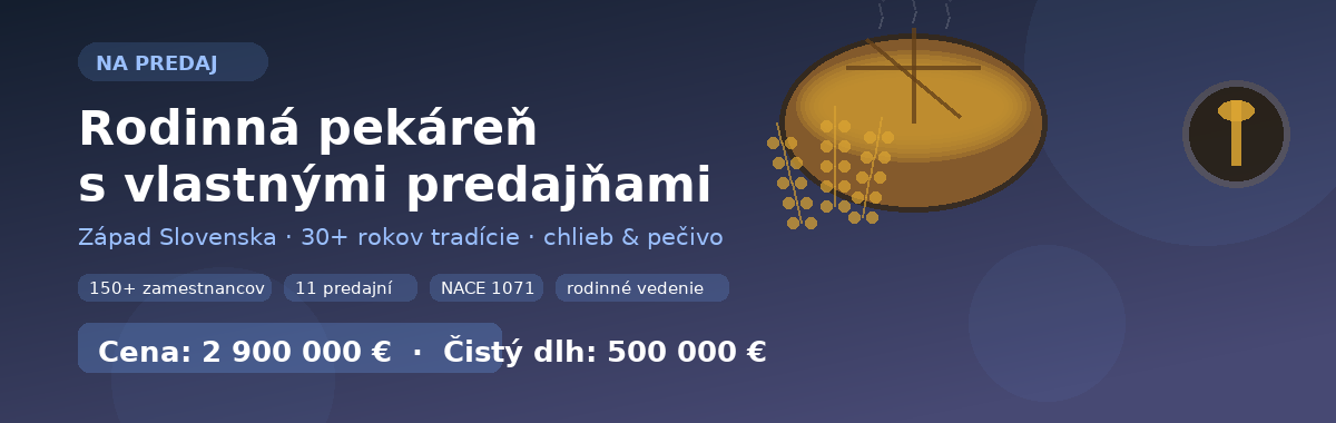 Rodinná pekárna na prodej